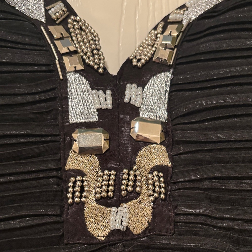 Daisy Strapless Black Dress with Silver Accents - Picture 5 of 7